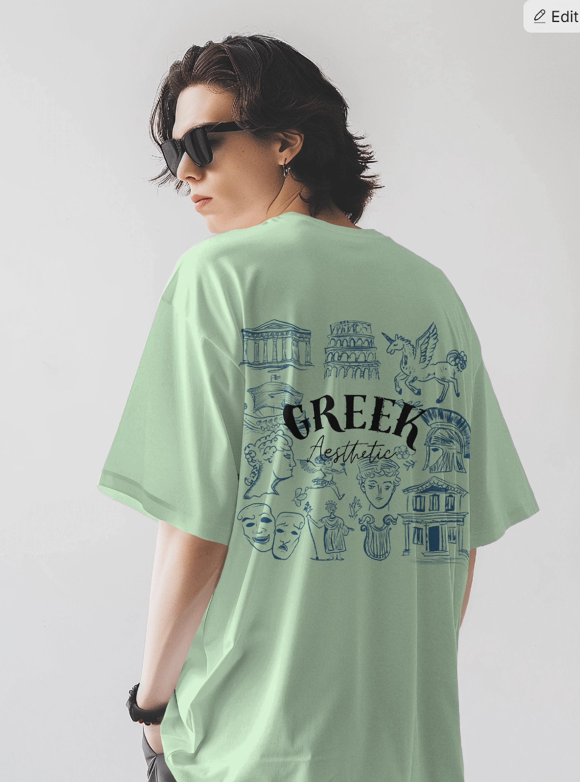 "Greek Aesthetic" theme oversized t shirt