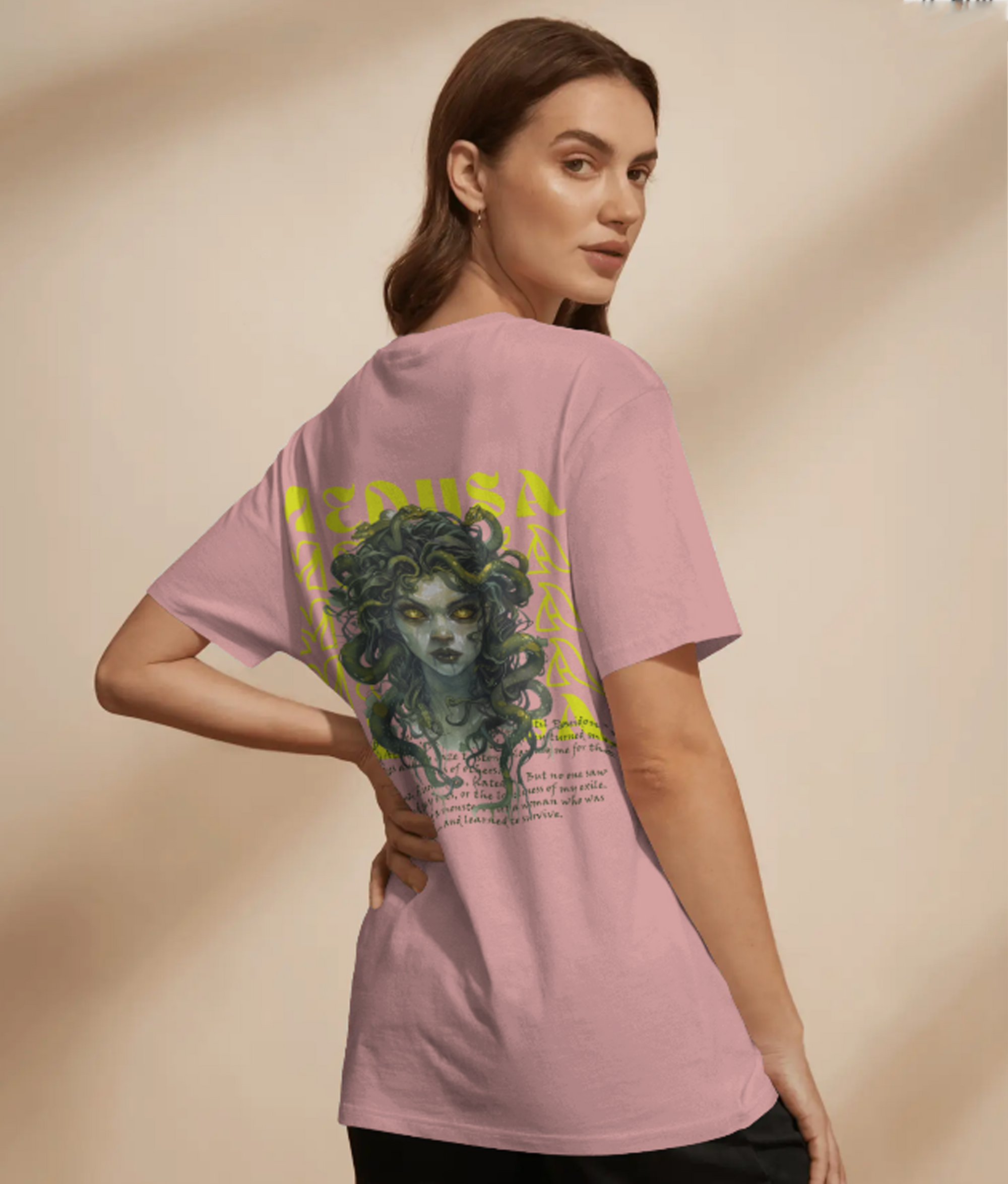 "Medusa" theme over sized t shirt