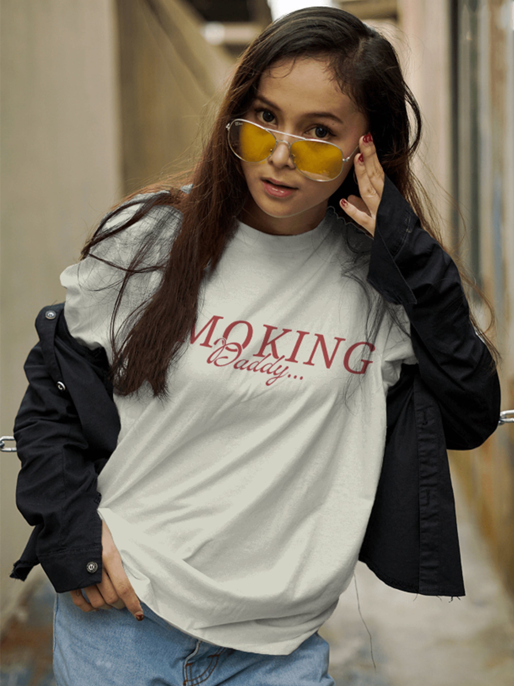 "Smoking Daddy" theme oversized t shirt