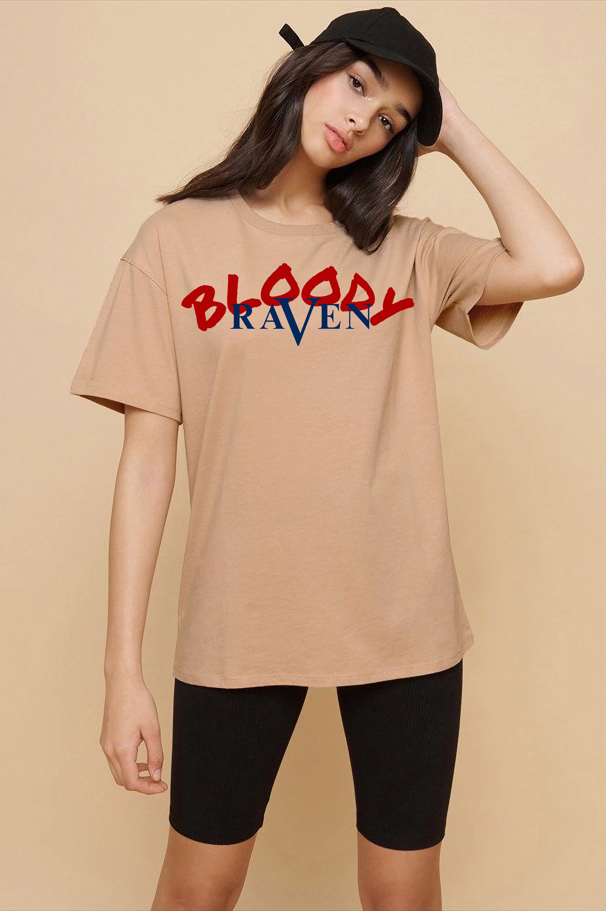 "Bloody Raven" theme oversized t shirt