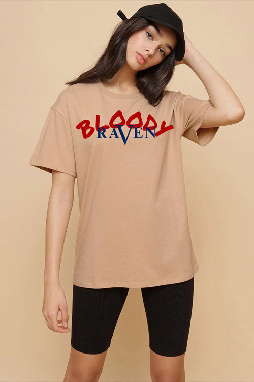 "Bloody Raven" theme oversized t shirt
