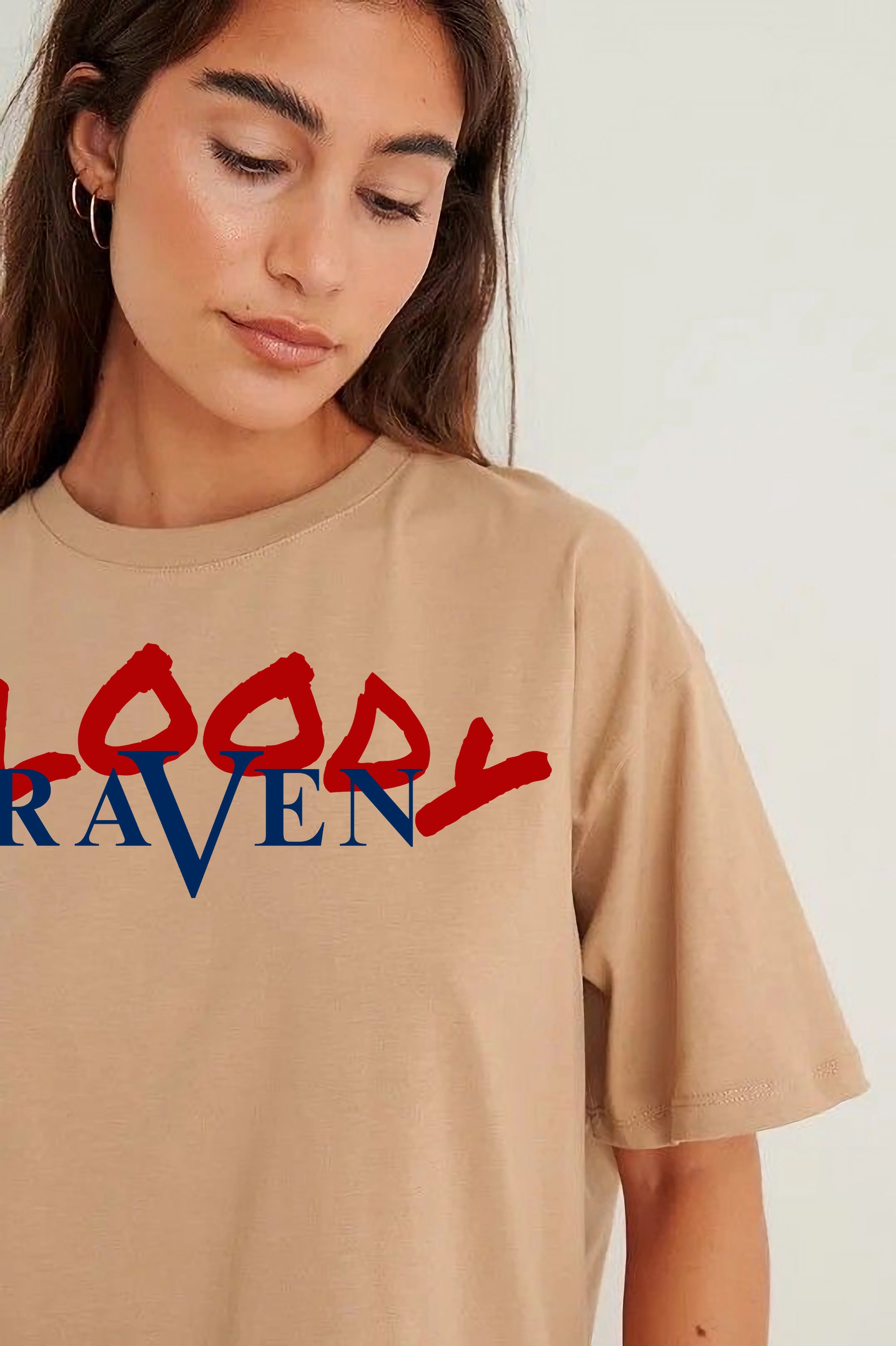 "Bloody Raven" theme oversized t shirt