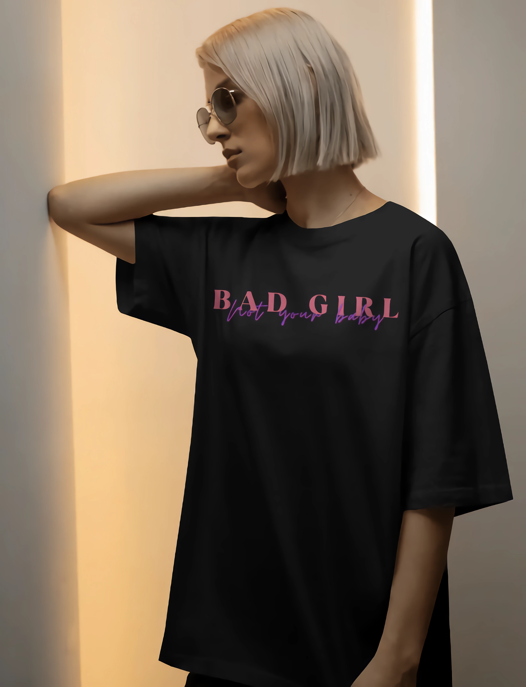 "Bad Girl" theme oversized t shirt