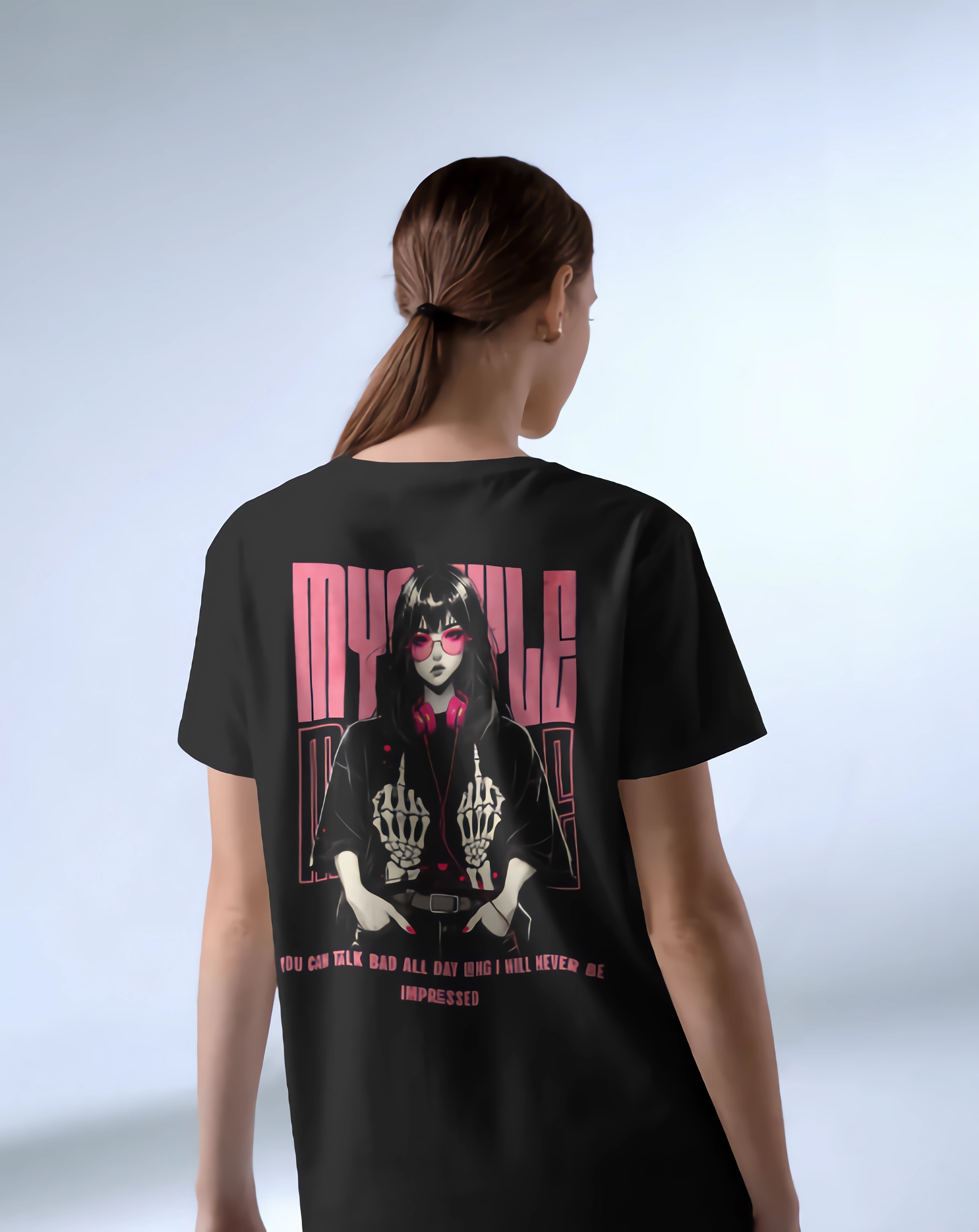"Bad Girl" theme oversized t shirt