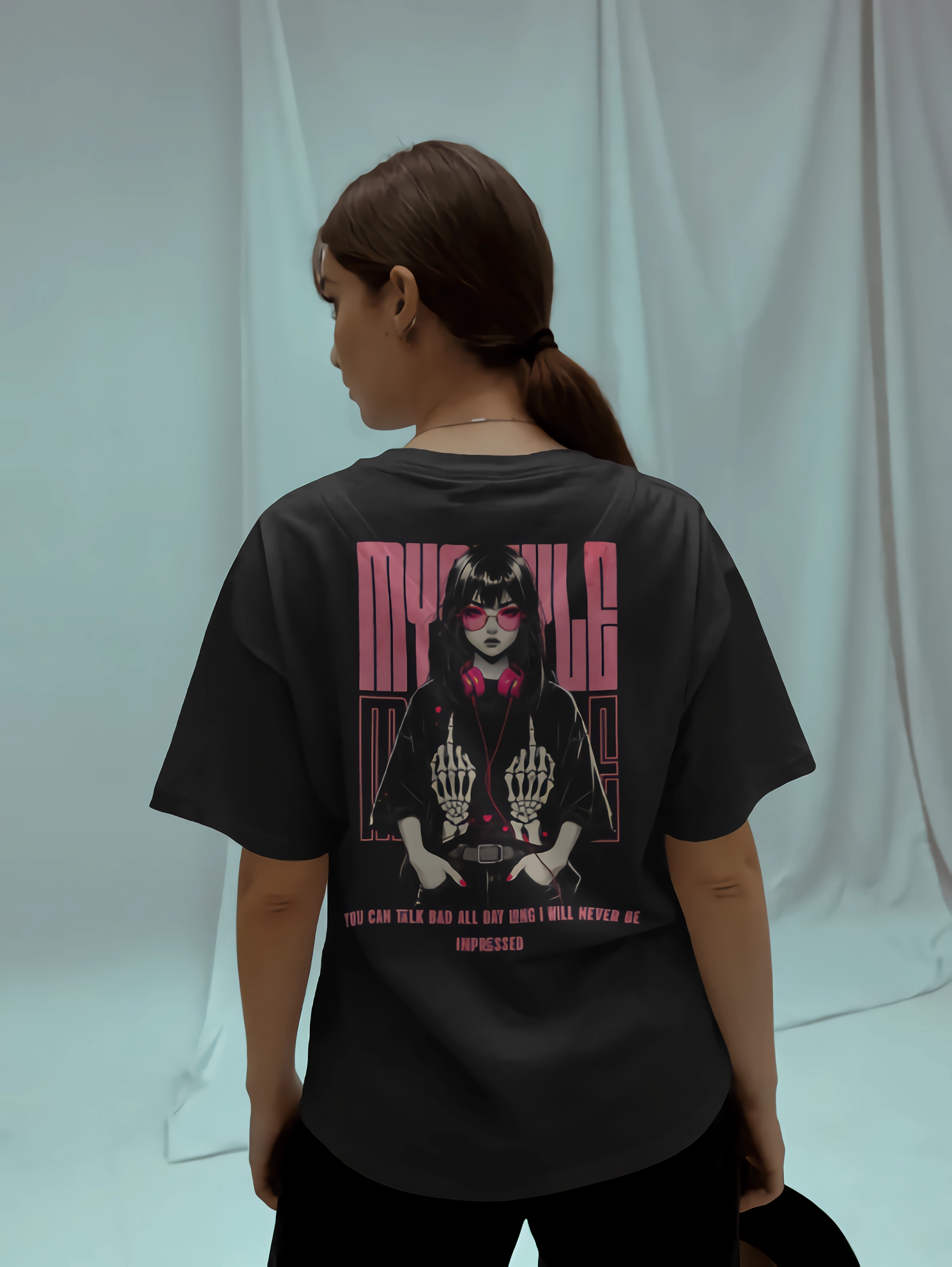 "Bad Girl" theme oversized t shirt