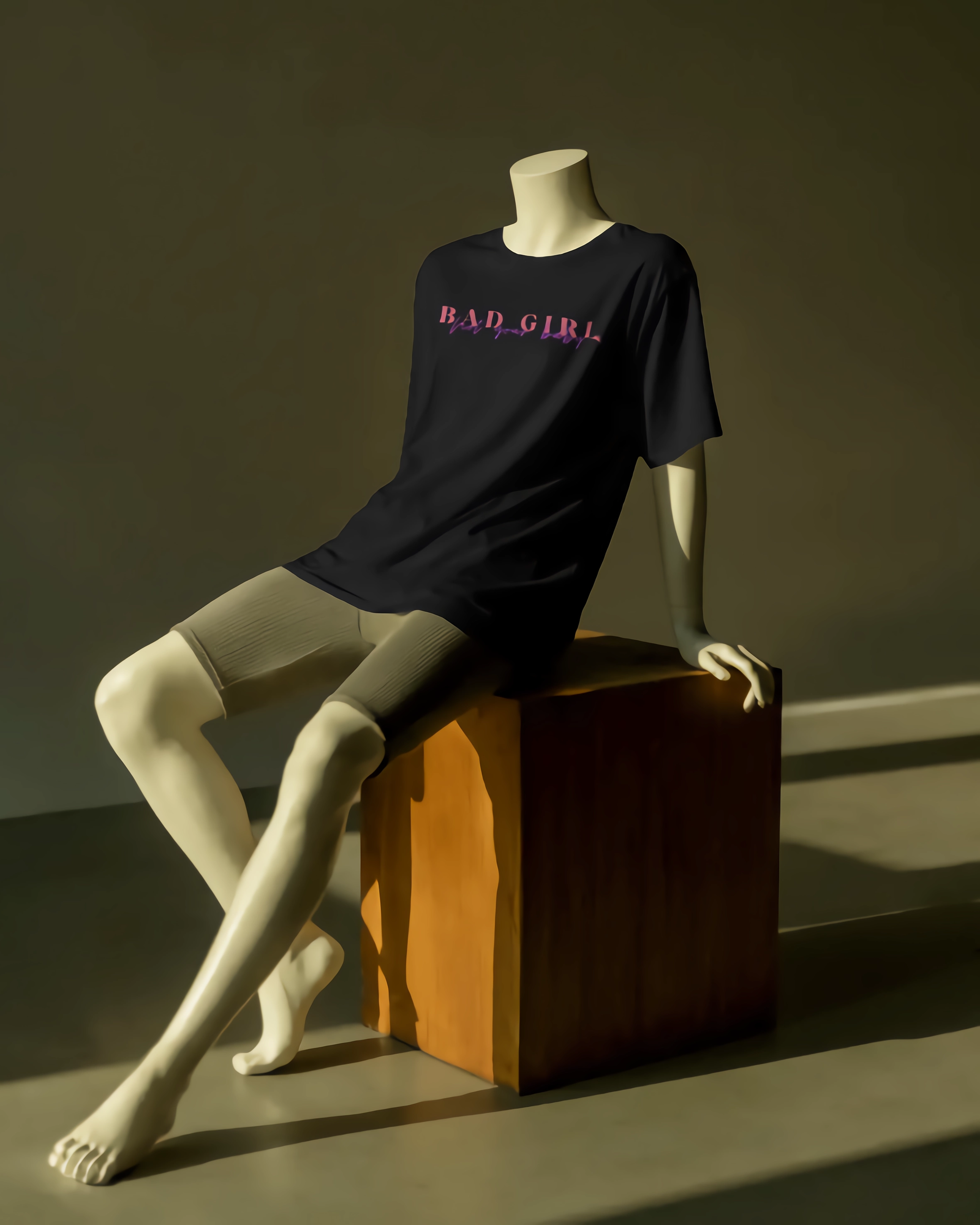 "Bad Girl" theme oversized t shirt
