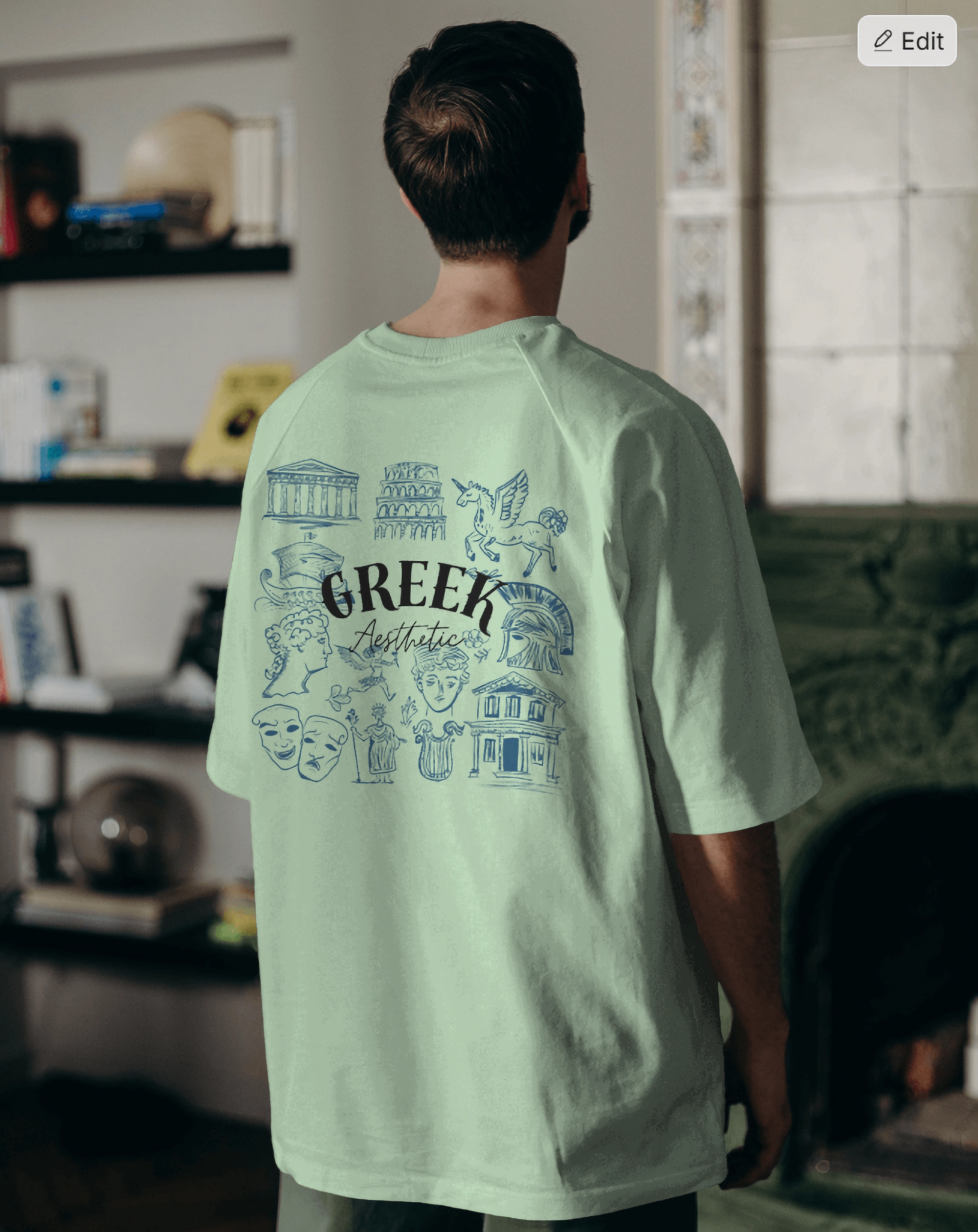 "Greek Aesthetic" theme oversized t shirt