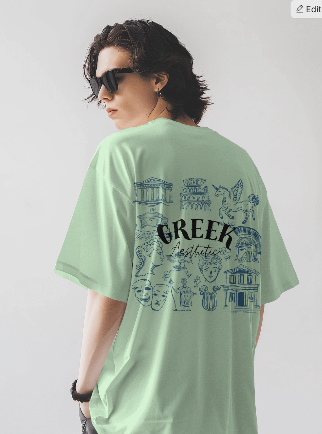 "Greek Aesthetic" theme oversized t shirt
