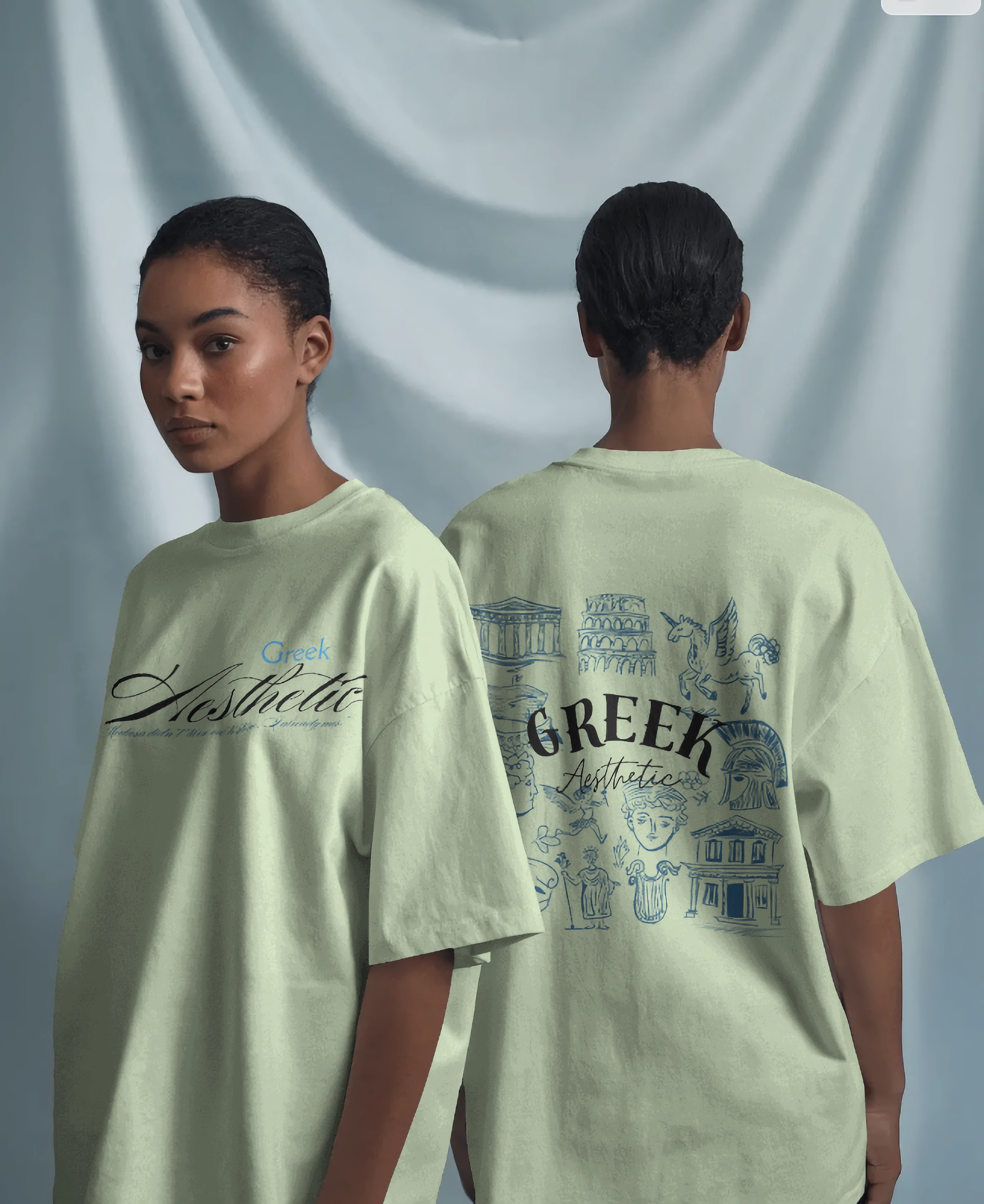 "Greek Aesthetic" theme oversized t shirt