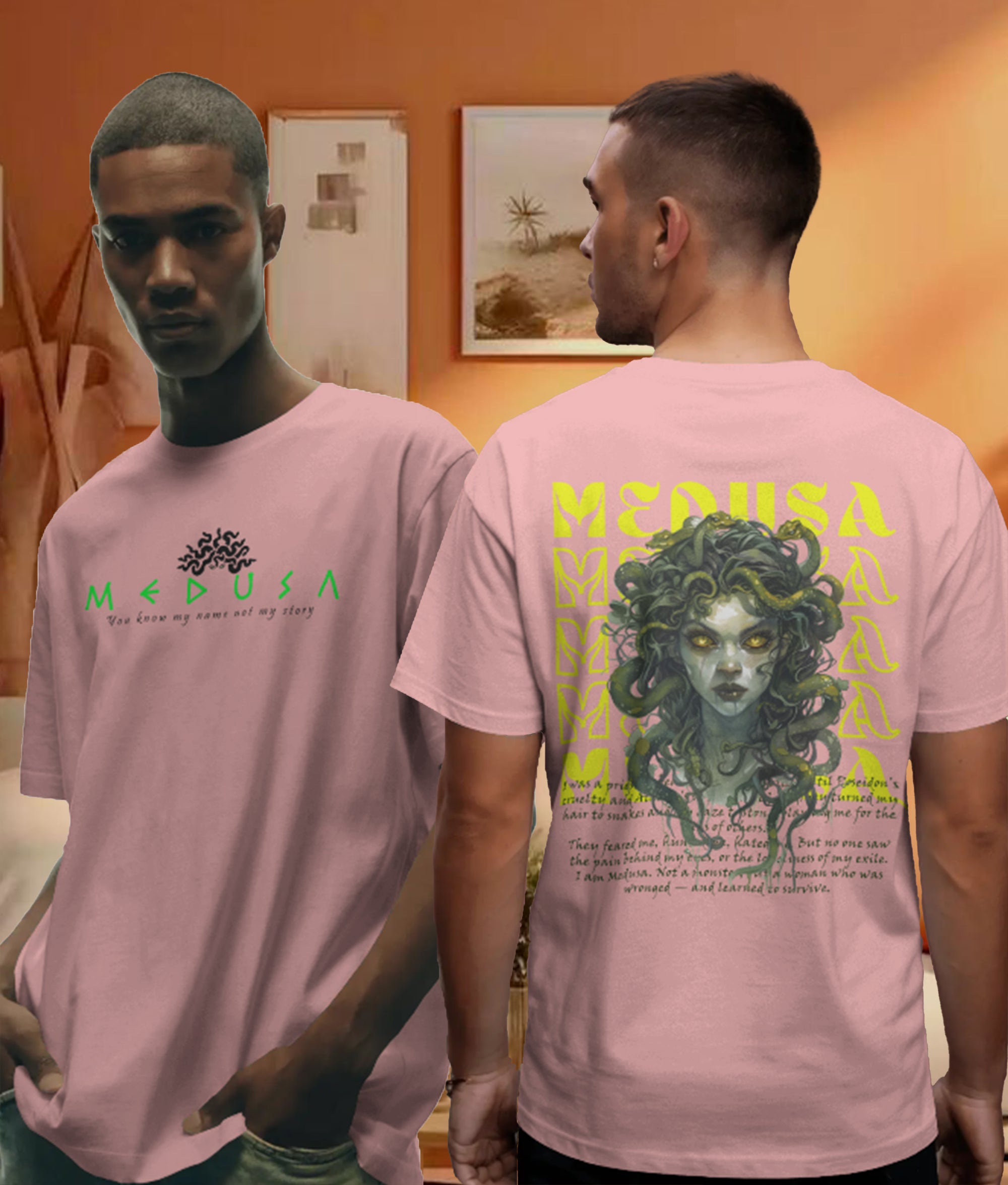 "Medusa" theme over sized t shirt