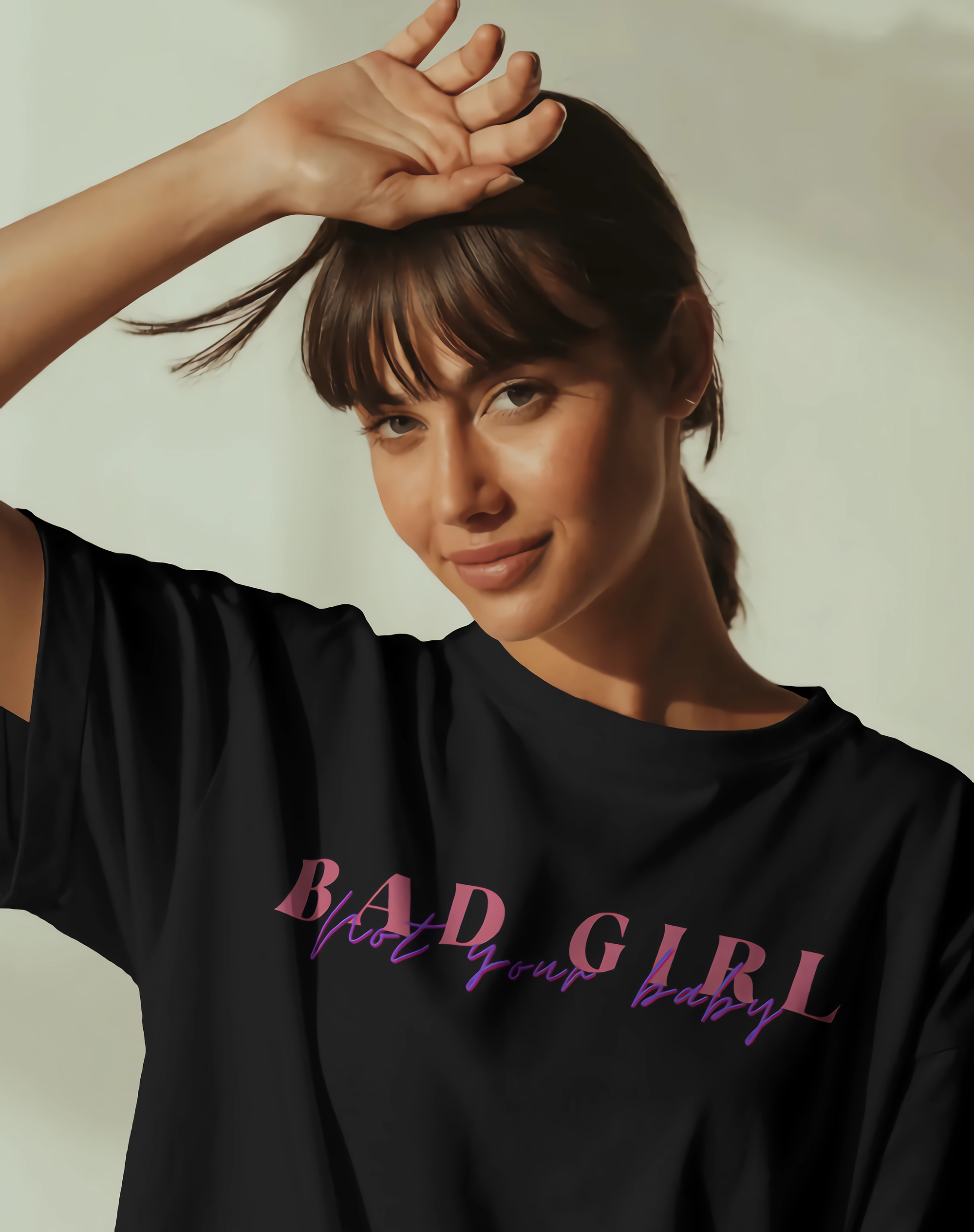 "Bad Girl" theme oversized t shirt